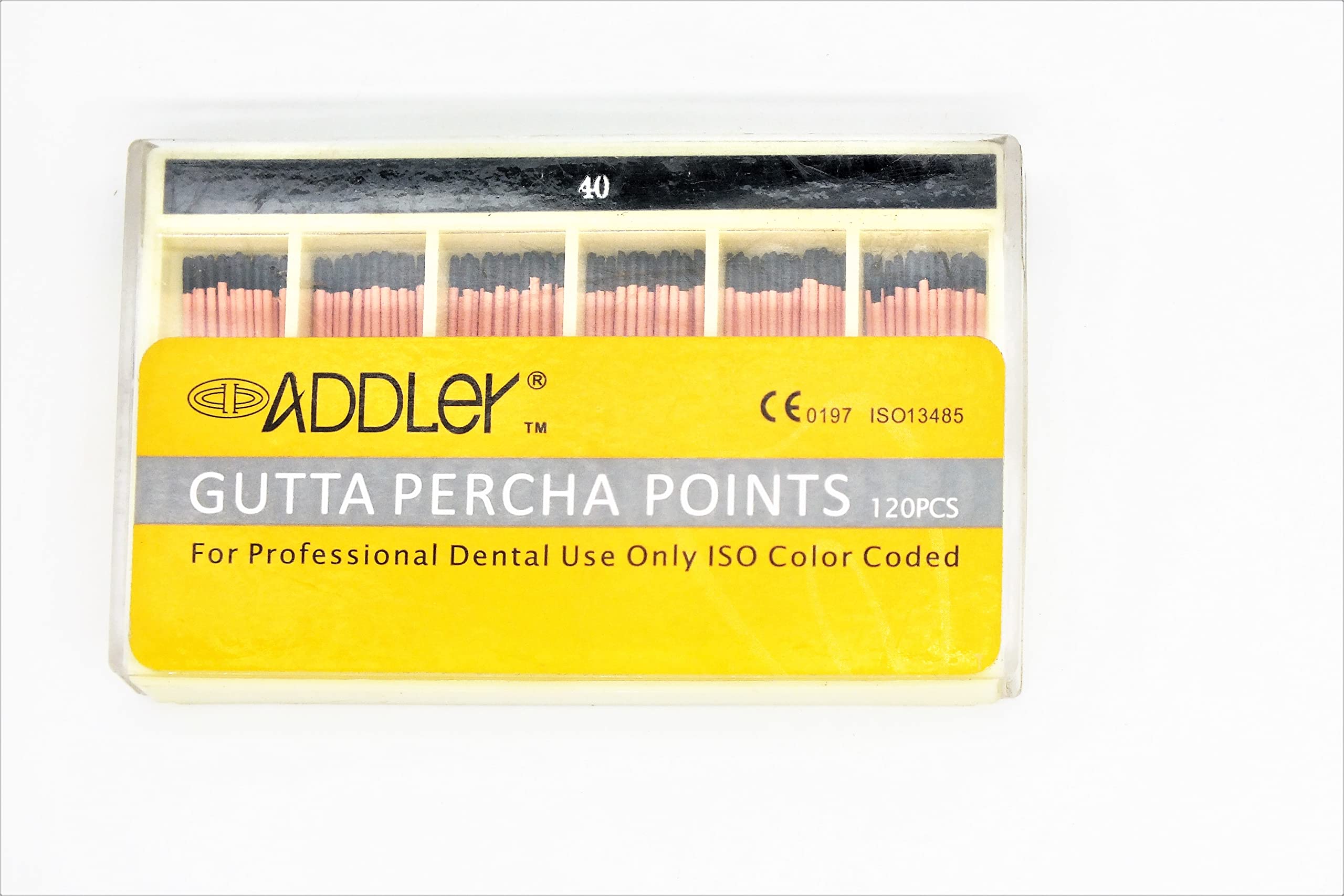 ADDLER DENTAL G.P GUTTA PERCHA POINTS 2% NO:- 40 TOTAL 120 POINTS