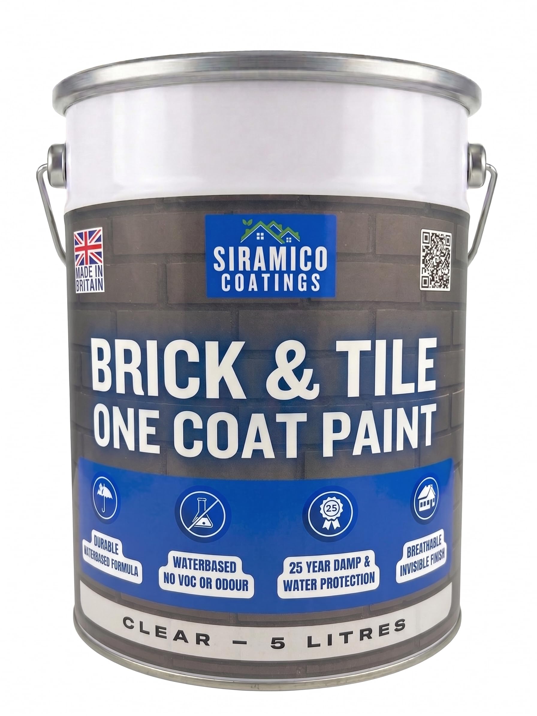 SIRAMICO COATINGS BRICK & TILE PAINT | BLACK - MATT (Black, 5 Litres)