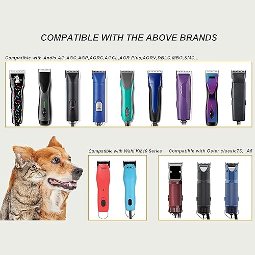 Miniatura 3 de 7FC 5FC 4FC Cuchillas desmontables para aseo de perros para mascotas, compatibles con Ainds, Oster A5, Wahl KM-10 y otras series Clippers, tamaño
