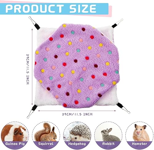 Miniatura 2 de Sadnyy Hamaca de 6 piezas para conejillo de indias, cama de hurón de doble capa, hamaca colgante para animales pequeños, hamaca para mascotas,