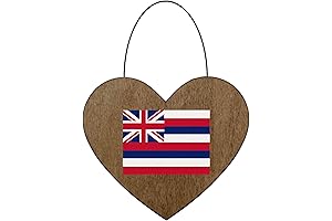Hawaii Rustic Wood Heart Christmas Ornament