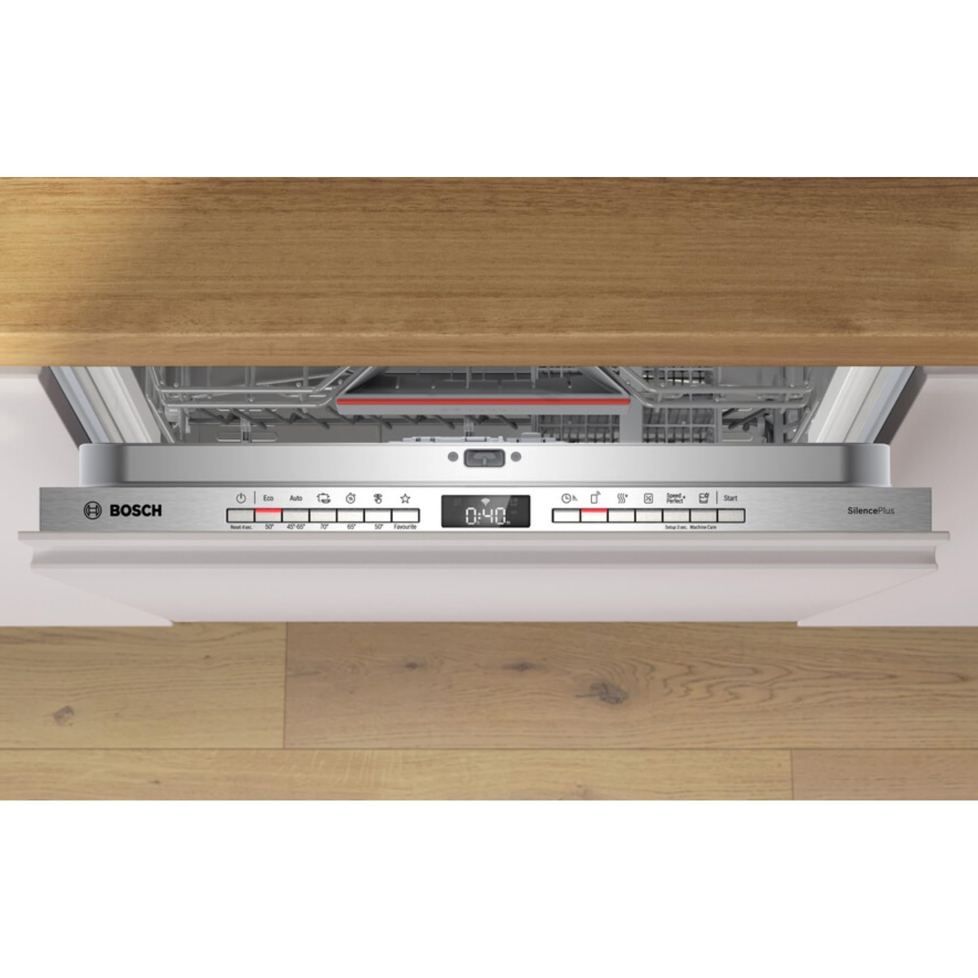 Bosch - Lavavajillas integrable, 60 cm. de ancho, Serie 4, Home Connect, Cestas Flex, Extra Secado, Blanco, SMV4HAX19E
