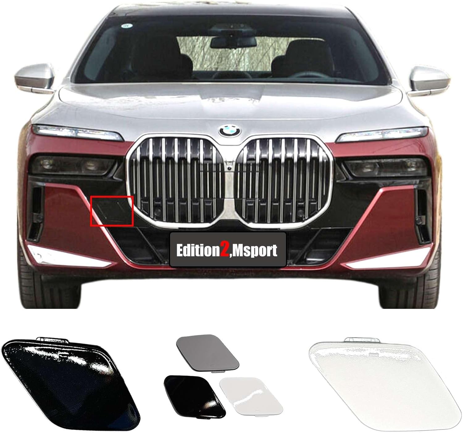 Front Tow Cover for BMW 7 Series i7 G70 M-Sport Fit 735i 740d 740i 750e 760i M760e xDrive50 xDrive60 M70 2023 2024 2025 Bumper Eye Hook Cap