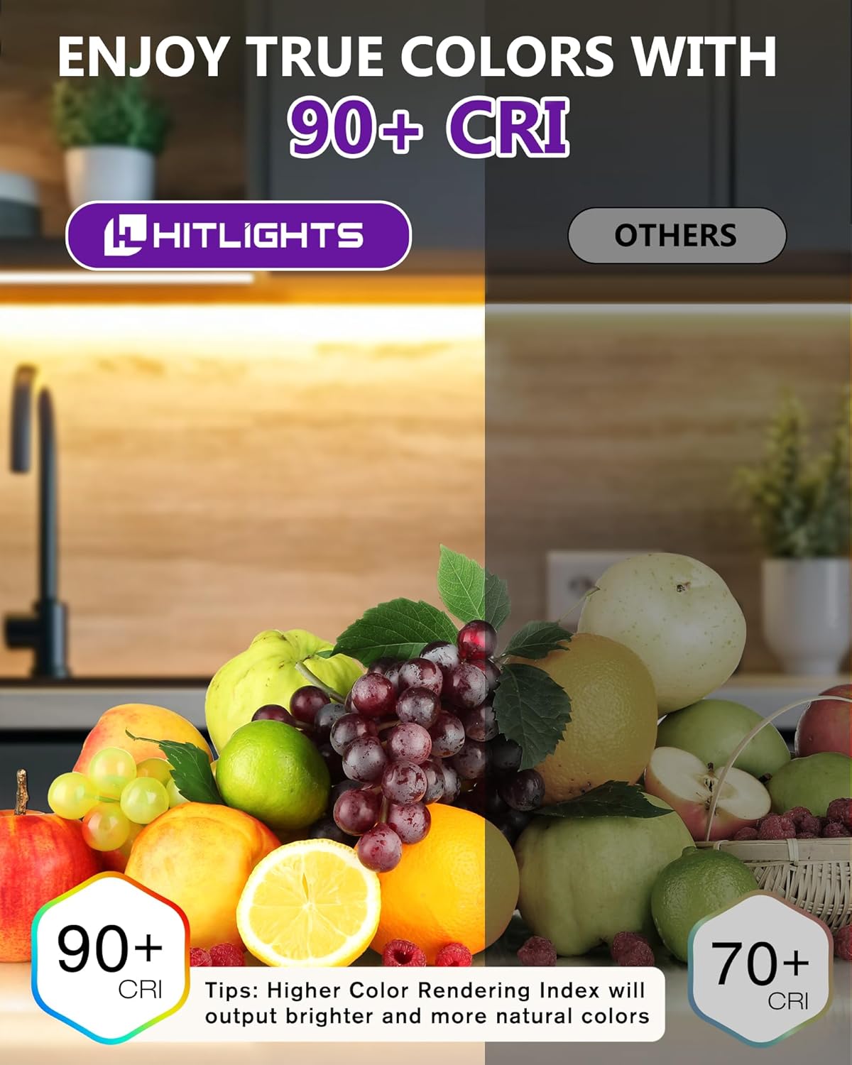 Outdoor COB LED Strip Lights Kit Waterproof 3000K Warm White, 24V Tape Light with Power Supply, IP67, 2560 LEDs, 305 lm/ft, CRI 90+, UL Listed, Premium Lighting for Kitchen, Cabinets, Bedroom, 16.4ft