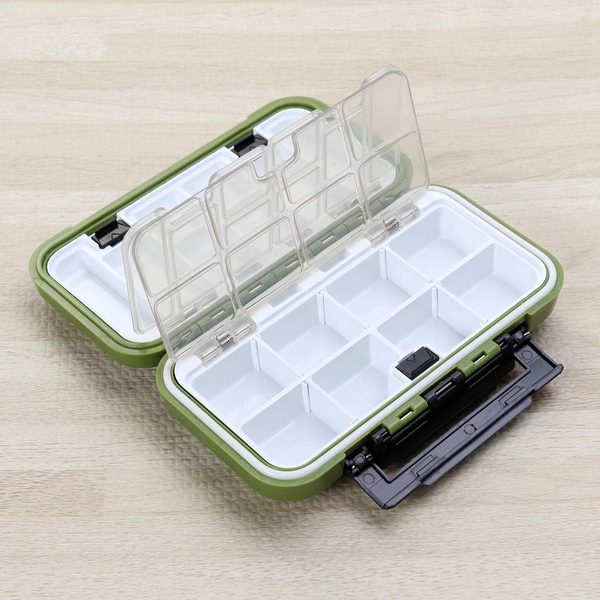 BESPORTBLE Waterproof Fishing Hooks Lures Baits Storage Box Case Fish Tackle Accessories (Green)