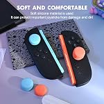 DLseego Thumb Grips Designed for Nintendo Switch 2 2025, Soft Silicone Joycon Analog Controller Protective Anti-Slip Covers 4PCS Button Joy Con Joystick Caps, Ergonomic Design,Two Size - Blue&Red