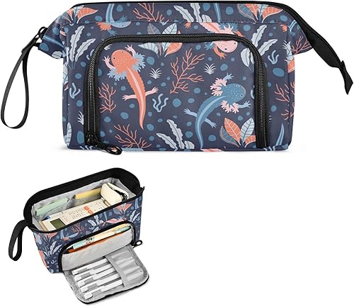 Miniatura 7 de Estuche para lápices de perro caniche, bolsa de nailon de gran capacidad, caja de lápices para niñas y niños, bolsa de papelería estética de perro