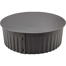 Replacement Black BM0152 24-ga Steel Crimped Pipe Round End Cap 7 in Dia for corrugate Flue Cover Cap,Indoor Chimney Pipe Cap,Round Chimney Stove Pipe Plug