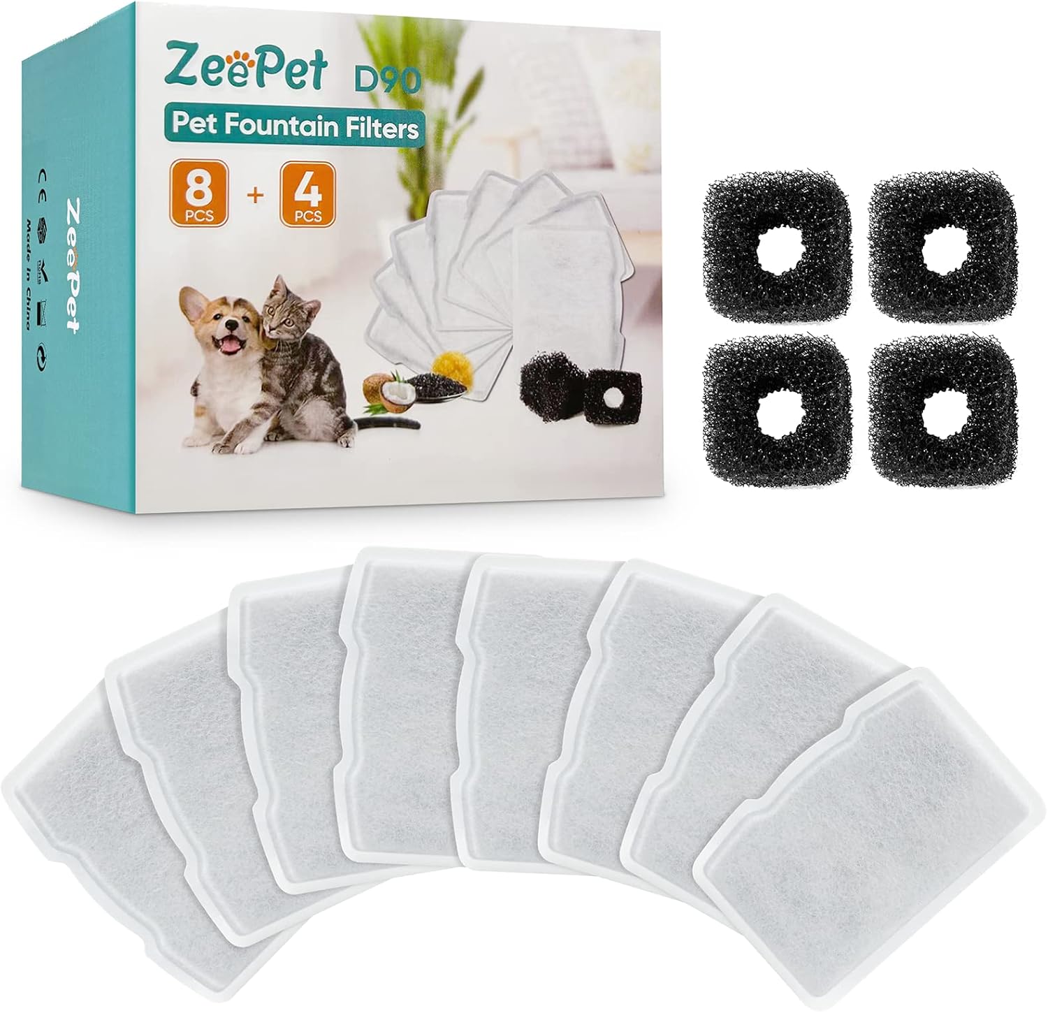ZeePet cat water fountain filter Replacements for 120oz/3