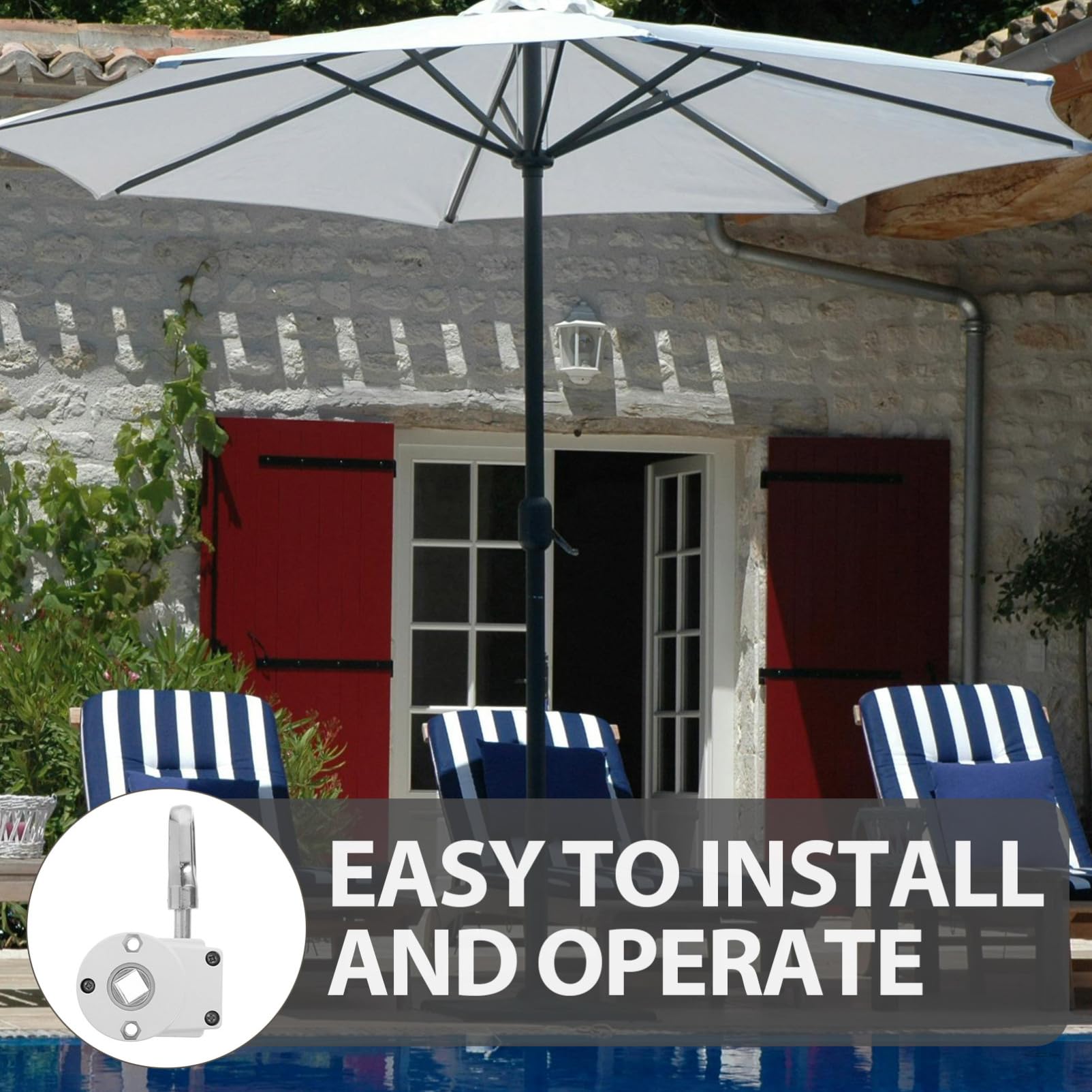Yardwe Pièces et Accessoires pour Store Banne Manivelle en Alliage D'aluminium et Acier, Engrenage Robuste Compatible Polyvalent pour Auvent Extérieur de Balcon