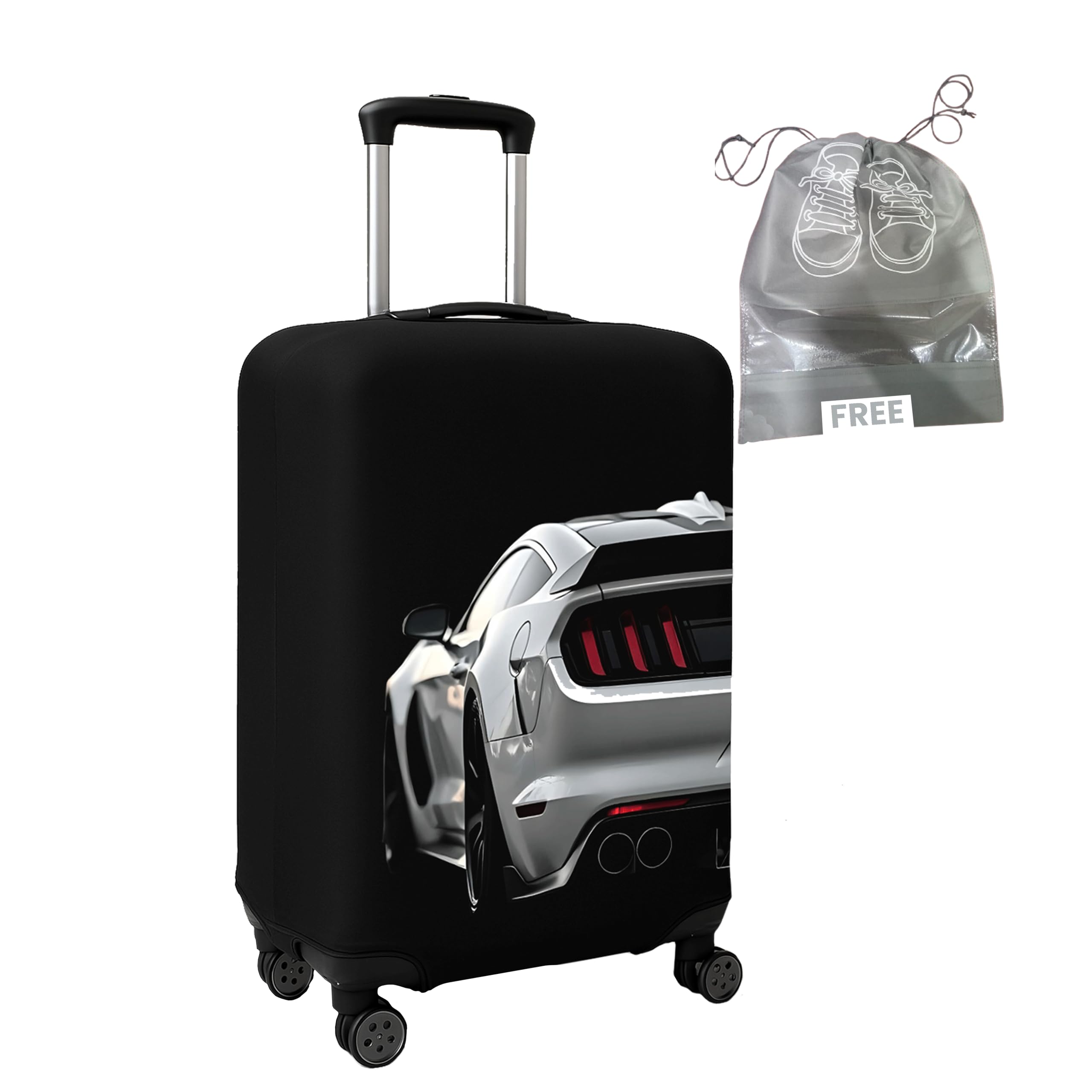 WanderWraps Spendex Polyester Protective Luggage Cover | Hard Luggage Trolley Bag Cover | Washable | Dust Proof | Stretchable | M - 24 inch | StreetBeast