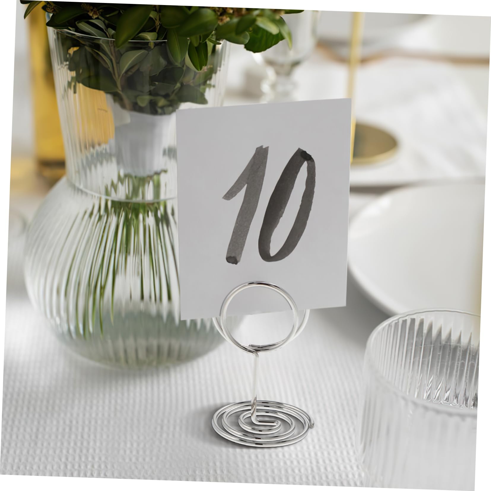 MAGICLULU 4 Ensembles Titulaire De La Carte De Visite Mariage Titulaires Porte-photos Clip Présentoir De Porte-cartes De Vœux Note Pince Nom Pour Silver Métal 50 Pièces * 4