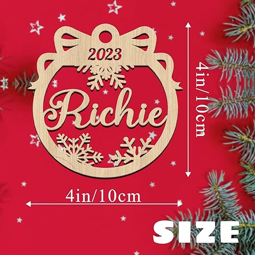 Miniatura 3 de Adornos de Navidad de madera personalizados 2024, adorno de madera con nombre para mujeres, hombres, amigos, familia, adorno colgante personalizado,