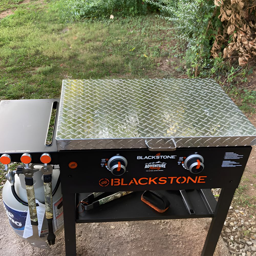 Blackstone 28 Inch Griddle Cover, Grill Hard Cover, Blackstone Griddle Accessories Cover, Flat Top Griddle/Grill Cover, Diamond Plate Aluminum Hard Cover