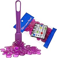 Vista 1 de MR CHIPS Varita magnética fabricada en Estados Unidos con 100 bingo Plus Extra Purple