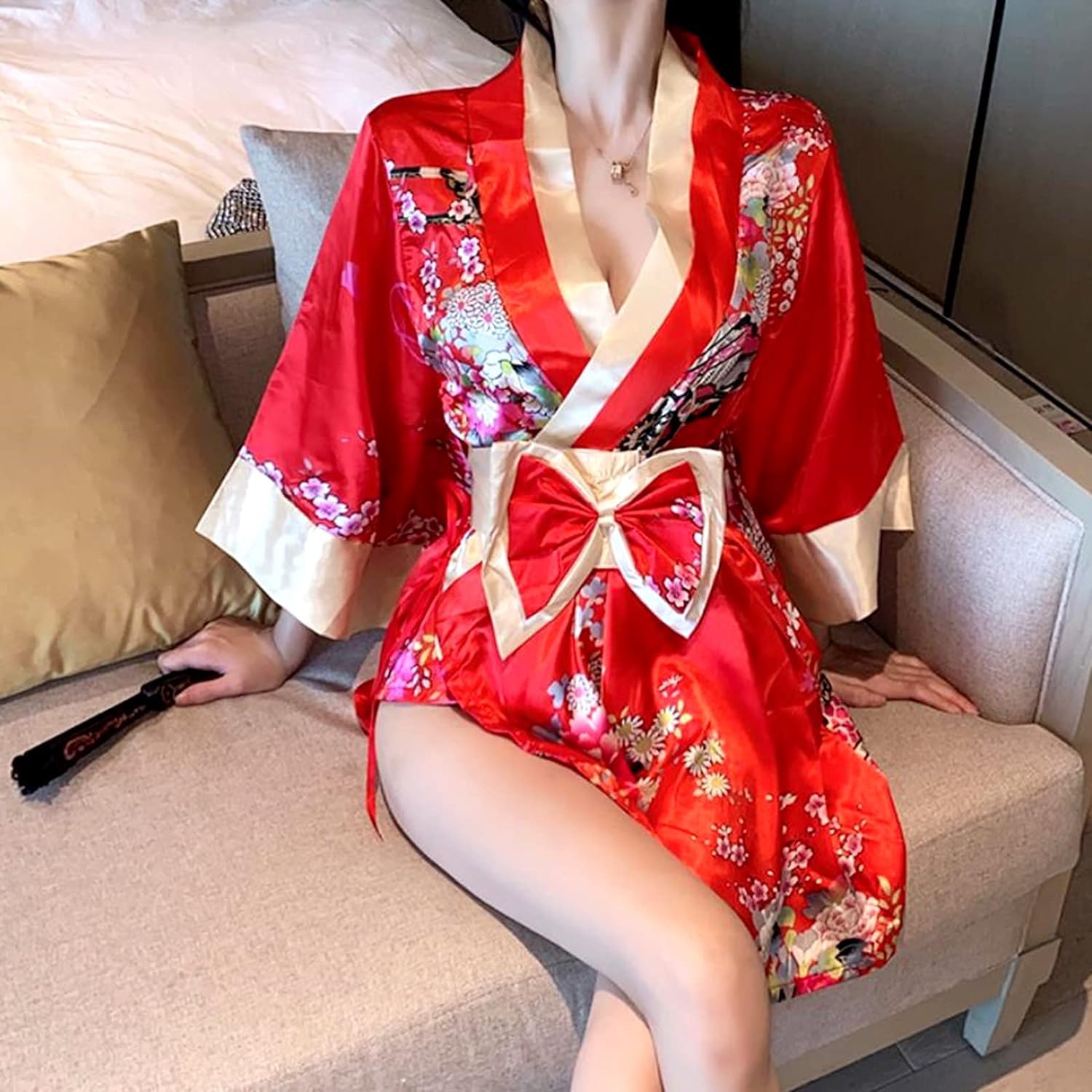 Amazon.co.jp: [happykoko] 着物 ミニドレス 花魁 コスプレ セクシー