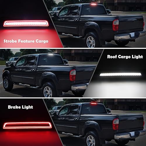 Miniatura 9 de AUYICH Tercera luz de freno LED compatible con Tundra 2007-2021, luz de freno central trasera de montaje alto, lámpara de carga estroboscópica