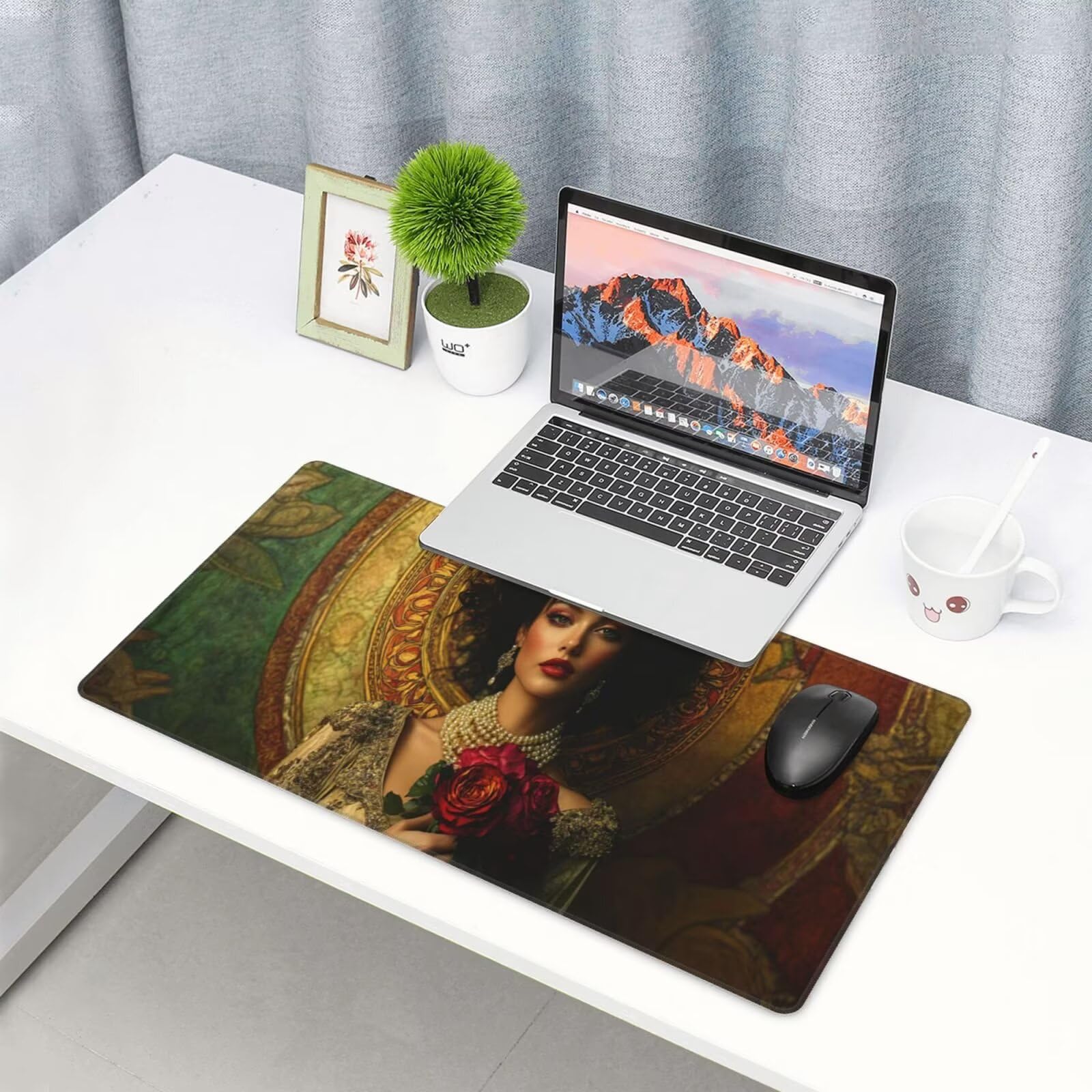 Podkładka pod mysz Księżniczka 1600x800x3mm XXL podkładka pod mysz z antypoślizgową gumową podstawą, akcesoria do gier różowe, prezenty na komputer dla graczy, podkładka pod mysz do gier poprawia