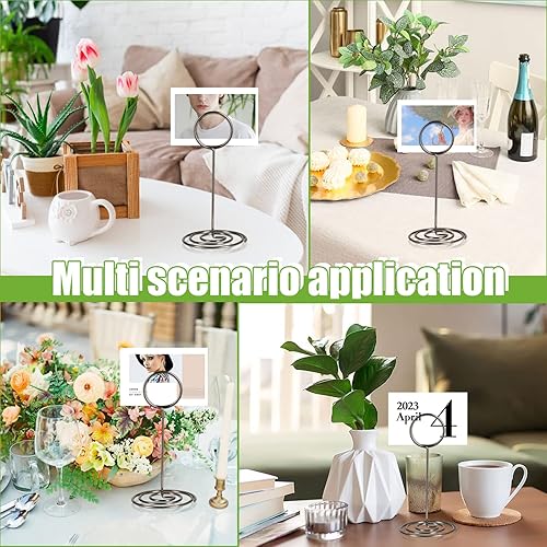 Miniatura 7 de Soporte para números de mesa, soporte para tarjetas de lugar, con nombre delicado, reutilizable, para fotos, notas, para boda, fiesta de cumpleaños,
