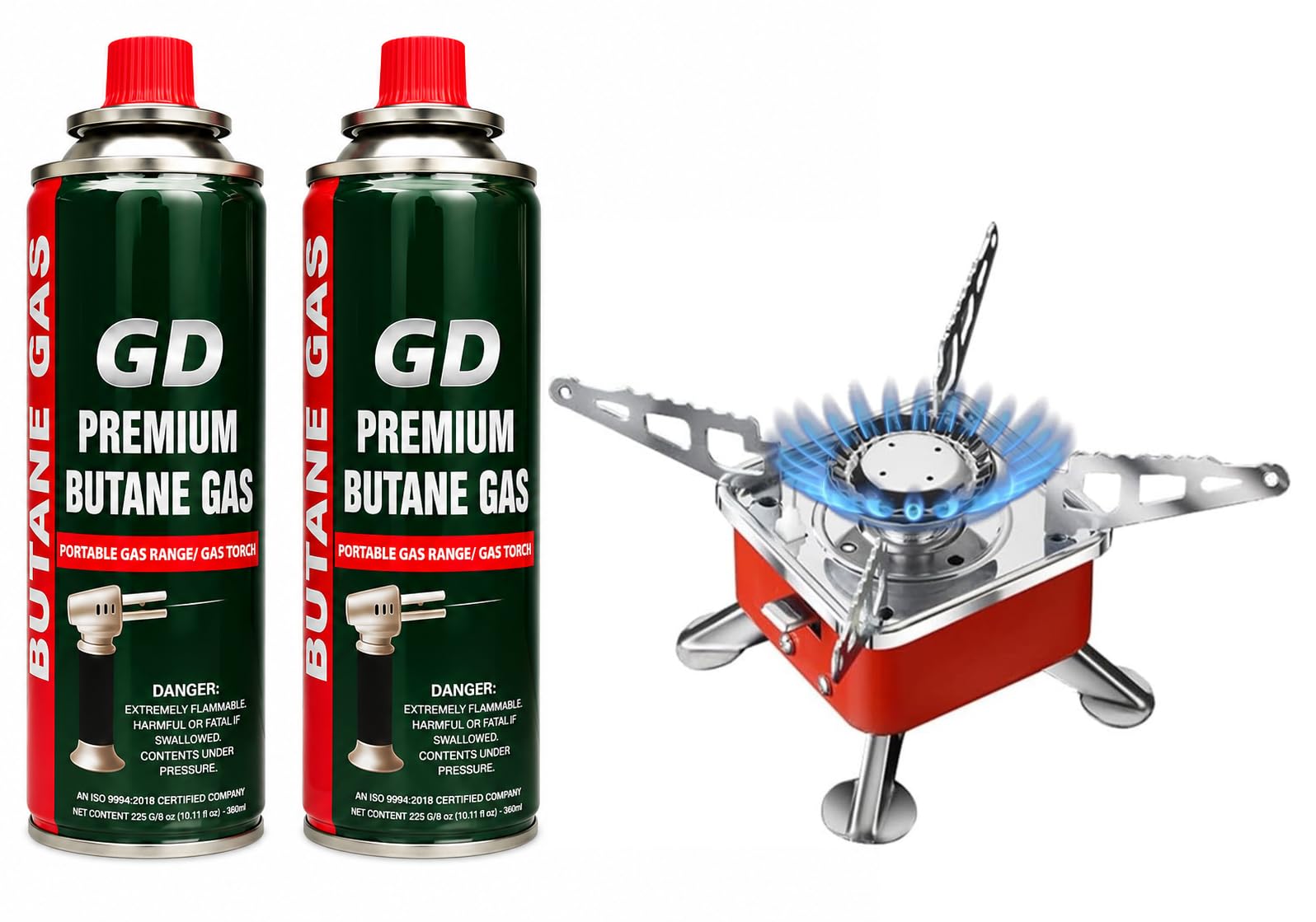 Gadget Deals combo- camping stove with cylinder | camping gas stove | Cooking Gas Burners & butane gas cylinder - butane gas refill | Emergency stove | camping cylinder-image-32