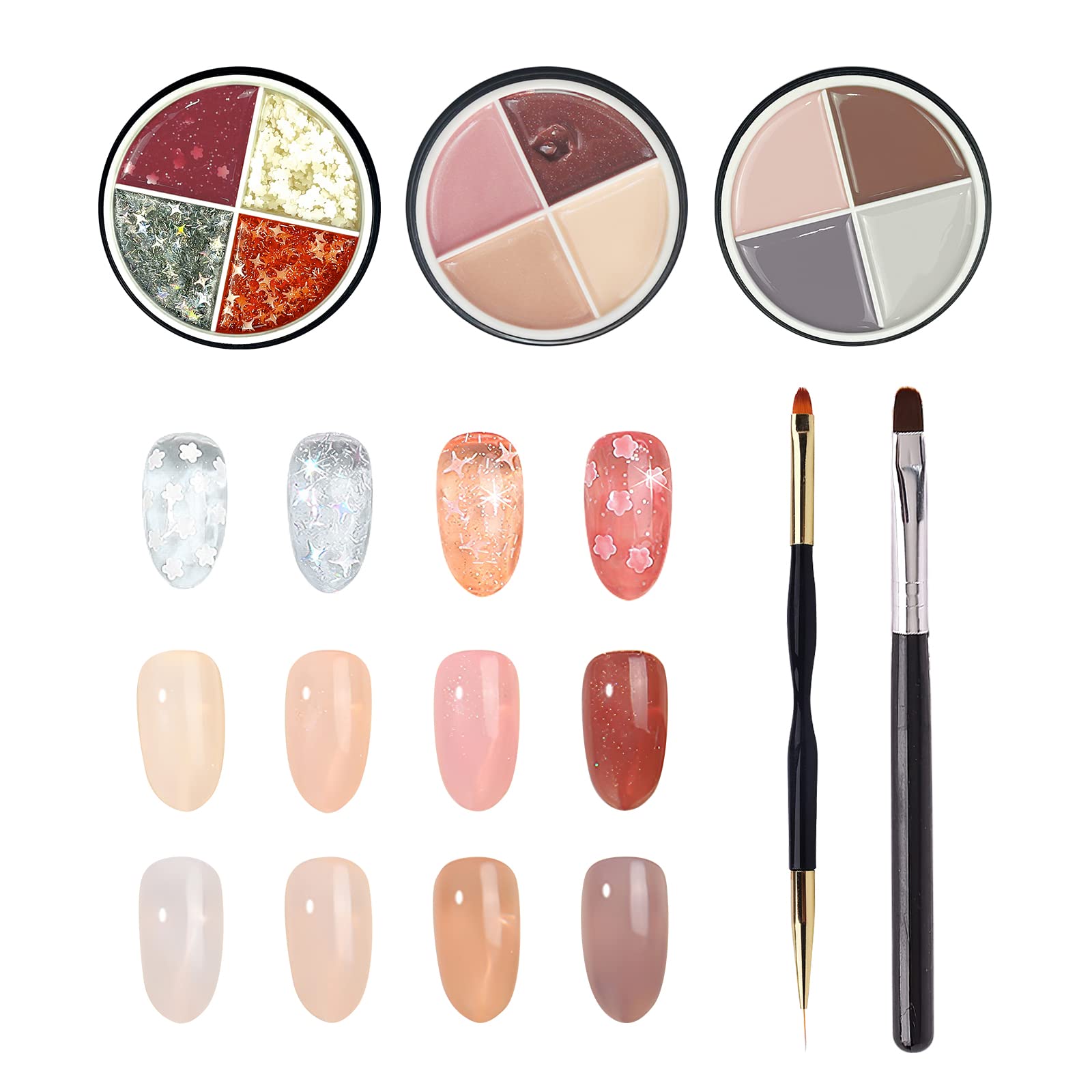 SAGEBIO Solid Cream Gel Nail Polish Kit 4 in 1 Pudding Gel Nail Paint