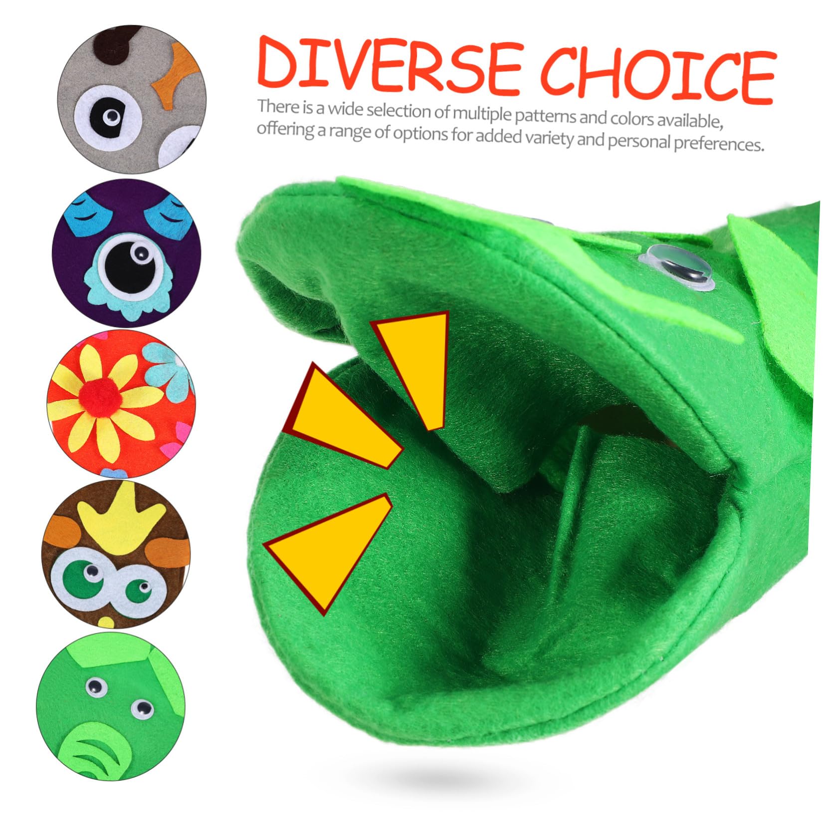 Kit Burattini Fai da Te in Feltro 24,5x14 Cm, Set per Burattino Animali e Pupazzi per Ragazzo Ragazza, Accessori per Giochi di Ruolo e Creazioni Artigianali