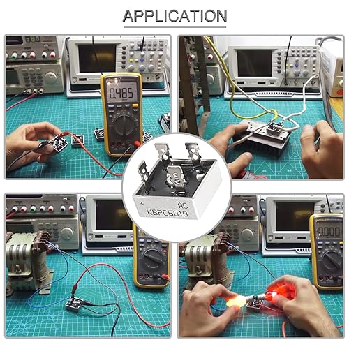 Miniatura 7 de 11 unids KBPC5010 puente rectificador diodo 50A 1000 V alta potencia rectificador diodo monofásico onda completa carcasa de metal 4 pines a través