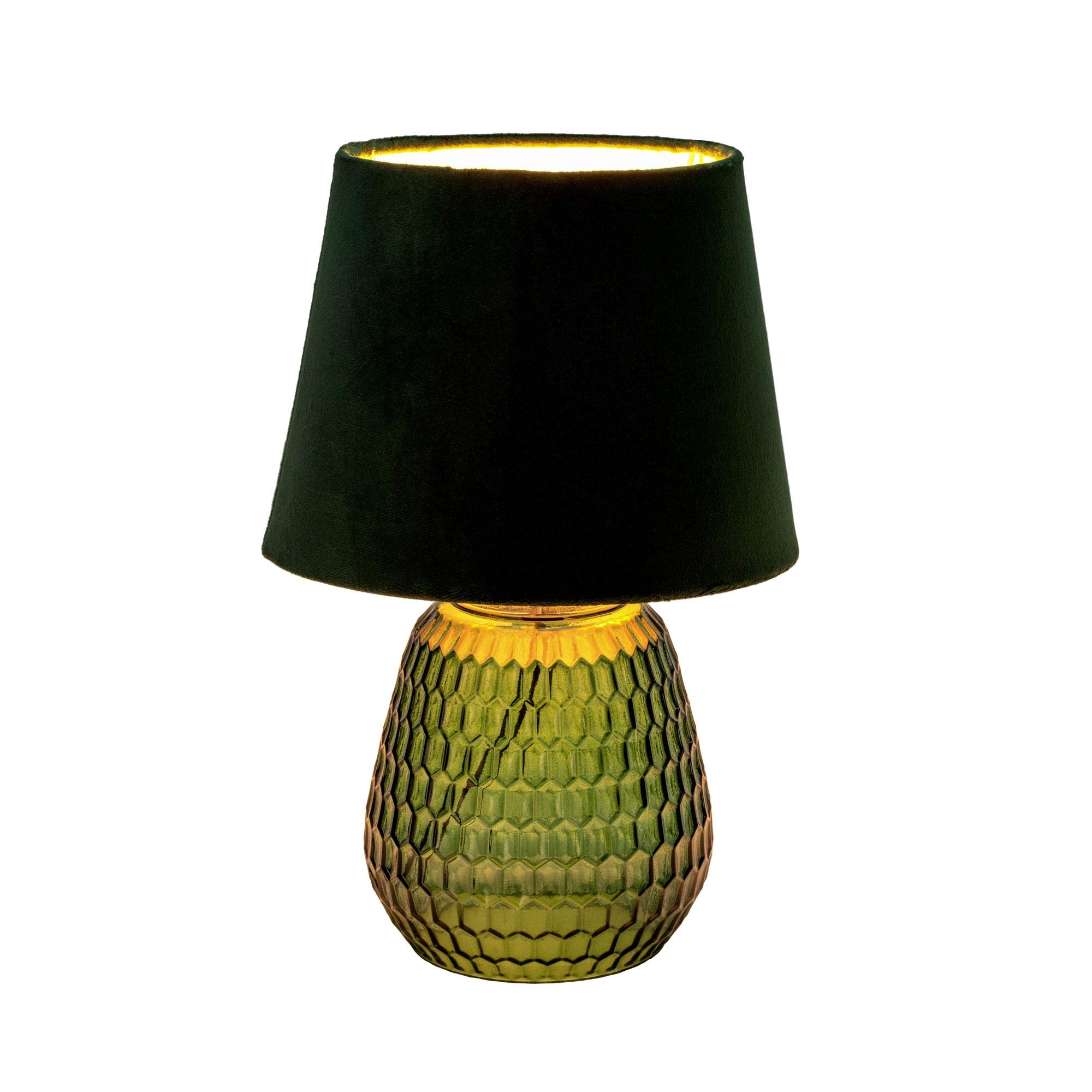 Pauleen Crystal Velours 48157 Paralume Velluto Lampada da Tavolo Max. 40W E14 Verde 230V Vetro/Tessuto