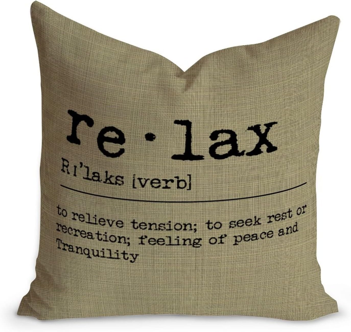 Cheyan Canvas Soft Decorative 12"×12" Square Relax Definition Quotes Throw Pillow Covers Set Cushion Case for Sofa Bedroom Car, Throw Pillowcases