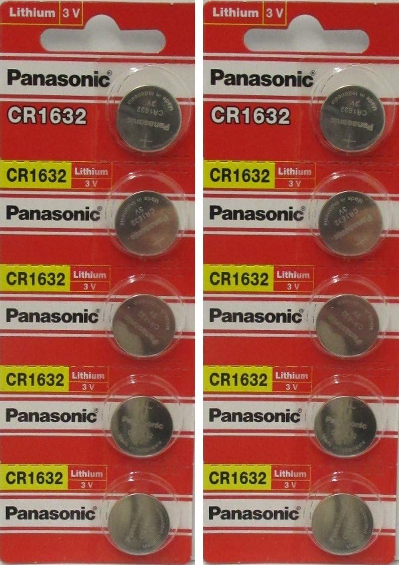 Panasonic Lithium Coin Size Battery CR1632 3V (10 Batteries