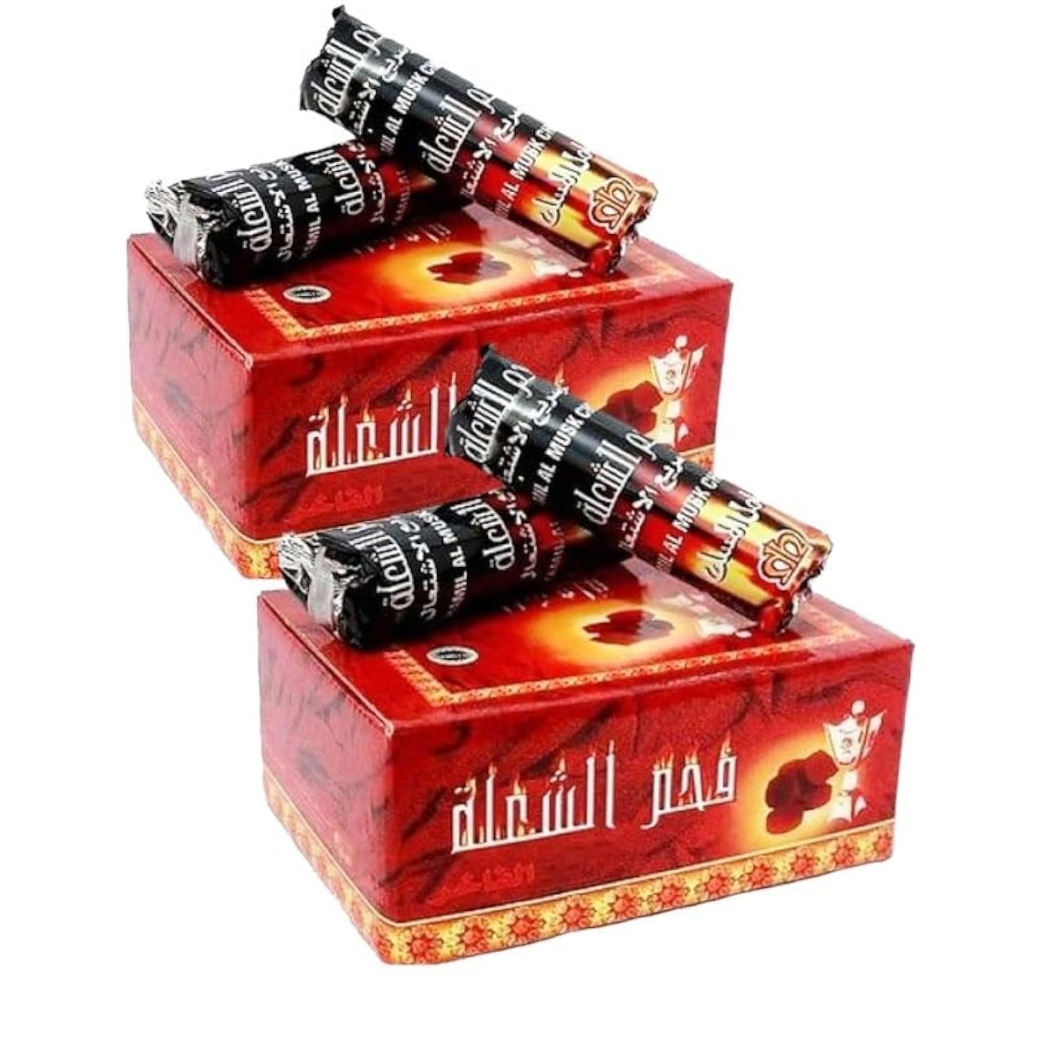 Alsaqer Bakhoor Charcoal (200 Pcs, 2 Box Compo Pack) Oud Charcoal and Long Lasting for Hooka and Sheesha | Incence Charcoal-33 mm | Alshola Charcoal | Musk Charcoal 2 Box Packing