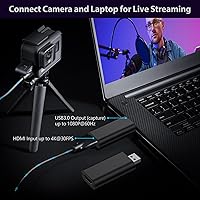 Vista 4 de Tarjeta de captura de video 4K HDMI a USB 3.0, tarjeta de enlace de cámara 4K, adaptador de tarjeta de captura de grabación de pantalla