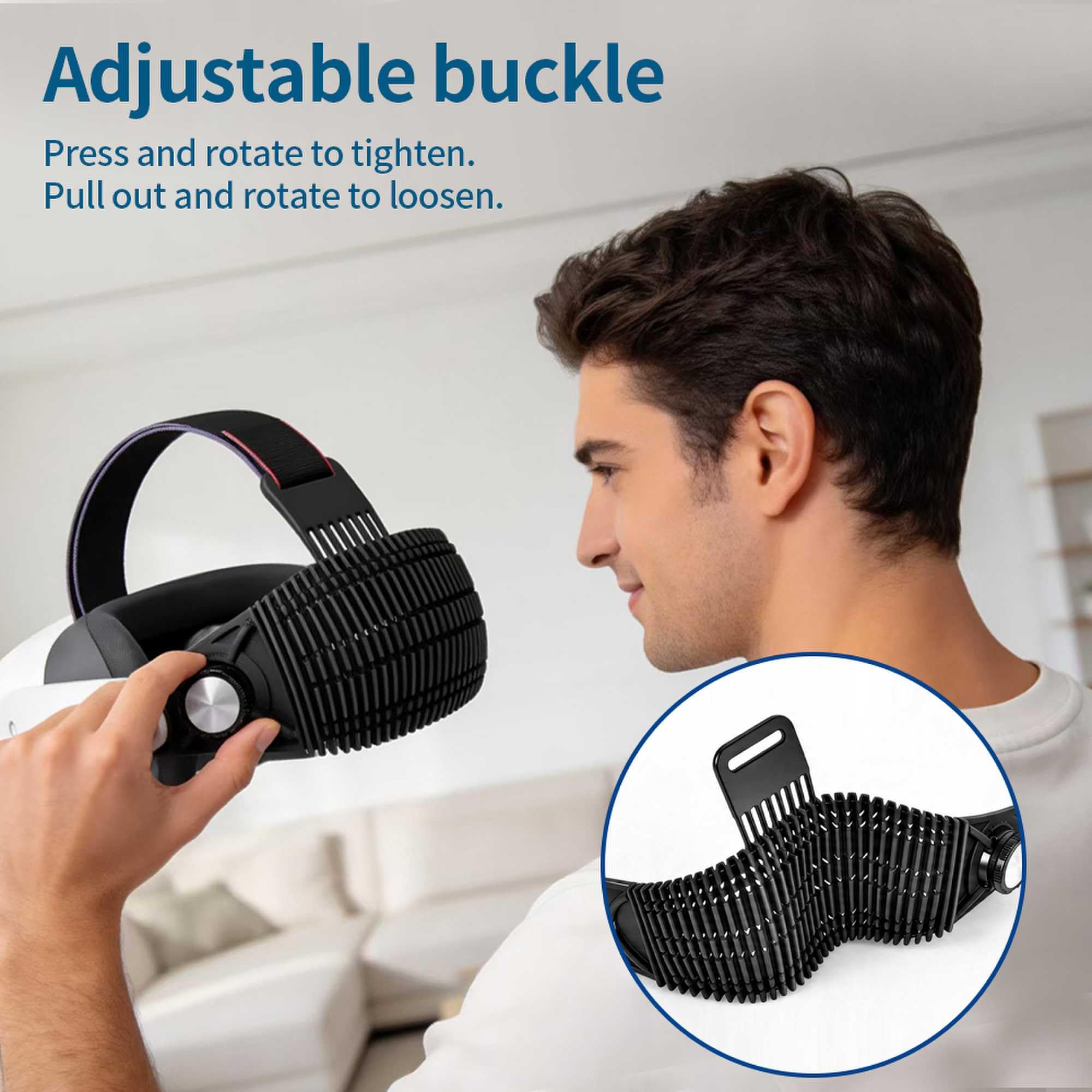 Cinghia per la testa per Meta Quest 3/3S, per giochi VR sdraiati, sollievo dalla pressione, cinghia regolabile ultra leggera da 89,9 g, design ergonomico, accessorio pieghevole Elite Strap
