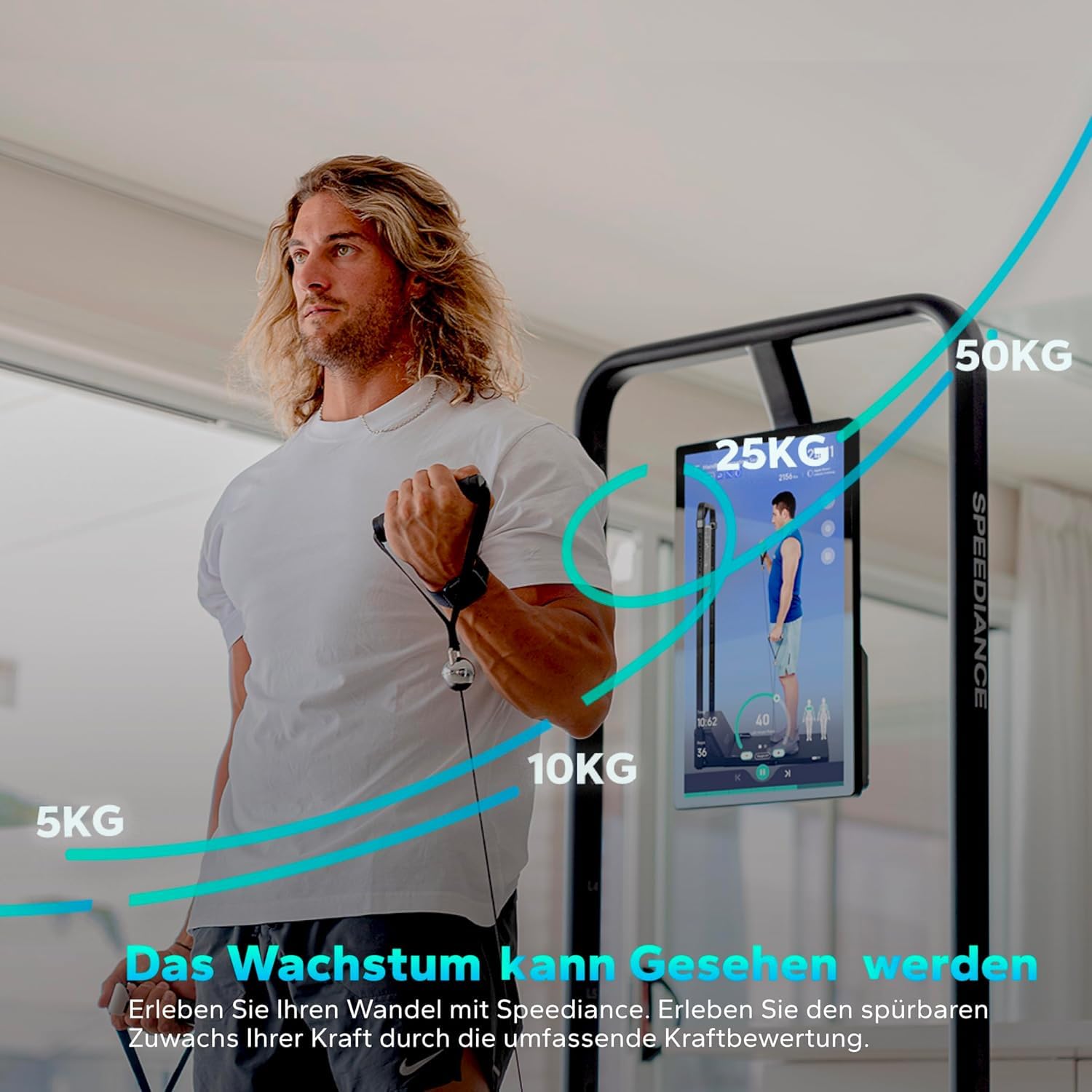 Speediance Smart Home Gym System, Gym Monster Multifunktionale Smith Maschine Home Gym Power Cage, Tragbare Kabelmaschine für Home Workout, Ganzkörper-Krafttraining Fitness