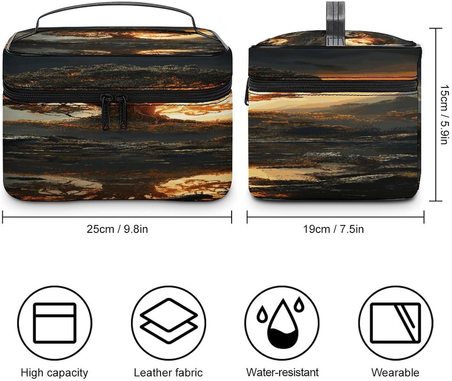 Natural Beauties Travel Makeup Bags Large Capacity Cosmetic Bag for Women Portable Makeup Artist Organizer Bags Waterproof Make Up Bag Lightweight Hand-held Makeup Case image 2