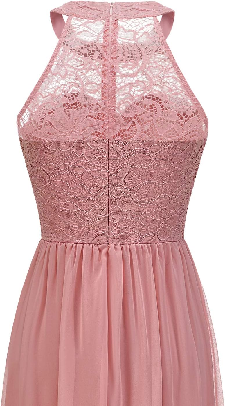 Wedtrend Women's Formal Dress, Halter Long Prom Dress Floral Lace Bridesmaid Dresses - Image 7