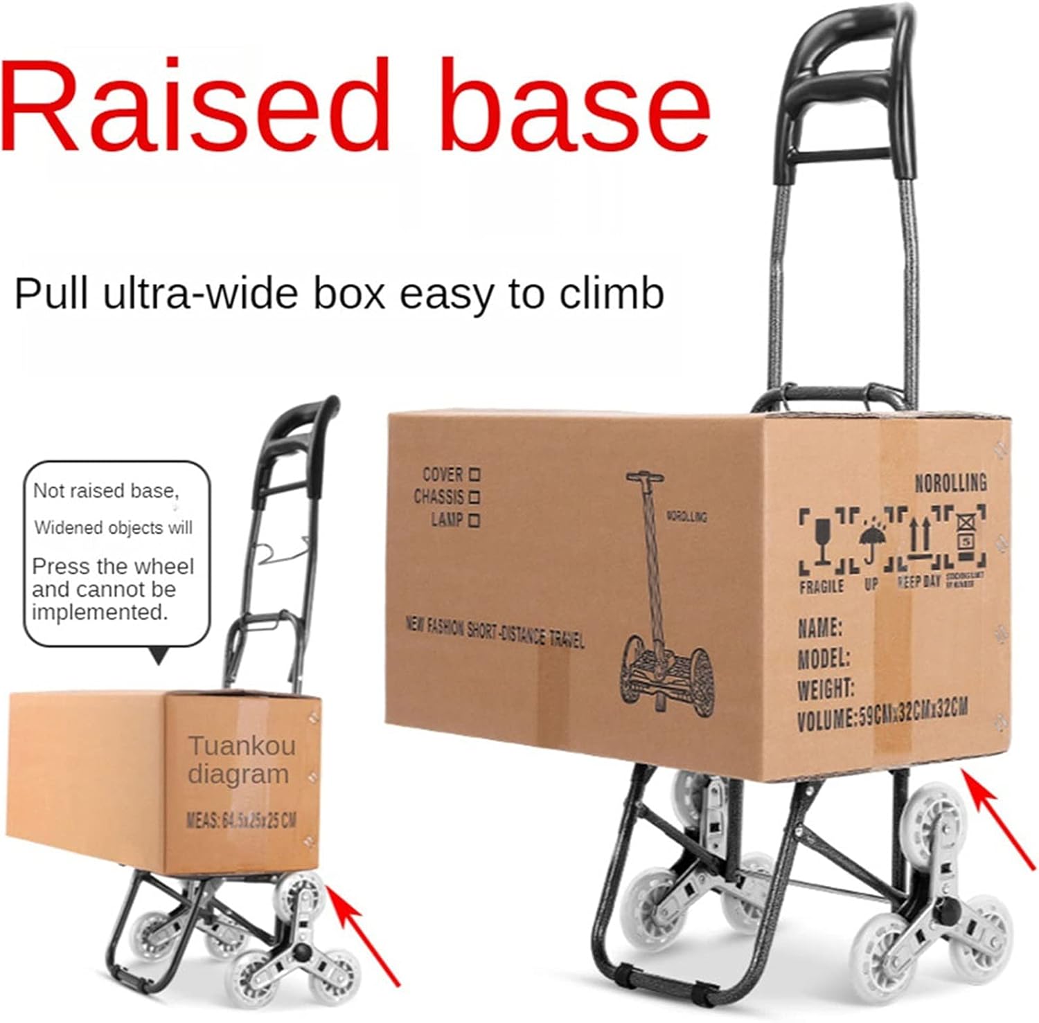 Shopping Cart Rolling Utility and Shopping Cart Upgrade Super Capacity Grocery Bag Folding Stair Climbing Wheels Laundry Grocery Baggage Folding Hand Truck (Color : Q 5)