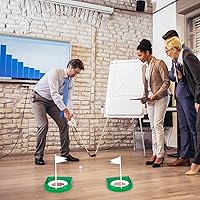 Vista 7 de Hooqict Taza de golf y bandera para práctica en interiores, ayudas de entrenamiento de plástico para niños y adultos, para interiores y exteriores