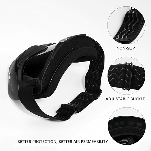 Miniatura 7 de Gafas de montar para casco de motocicleta con máscara facial extraíble, gafas cálidas desmontables a prueba de niebla, filtro de boca ajustable,