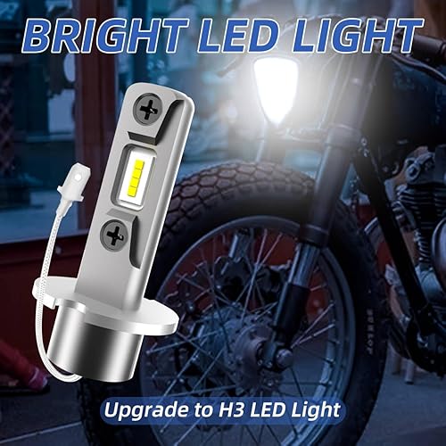 Miniatura 2 de Faro delantero vintage para motocicleta actualizado, lámpara de luz frontal personalizada de cromo con montaje inferior en forma de triángulo -