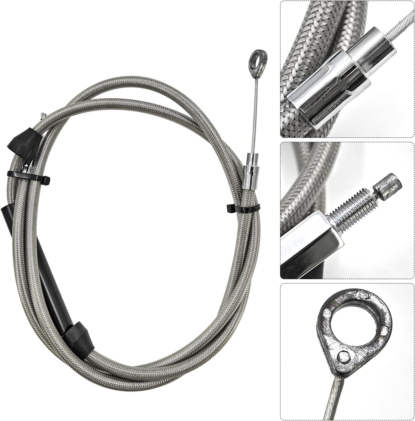 Braided Handlebar Cable Kit 16" Fits for Harley-Davidson Road King Electra Glide Road Glide 2002-2006