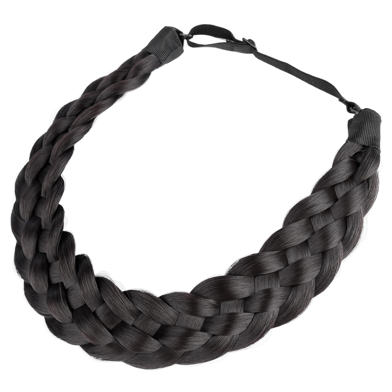 Gledola 5 Strands Synthetic Hair Braid Headband Hair Braided Headband for Women Girl (Deep Brown)