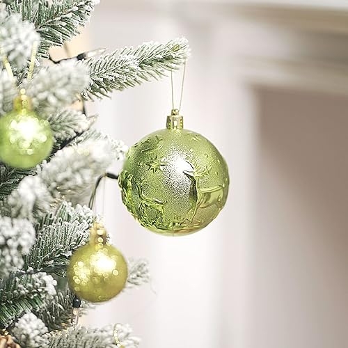 Miniatura 5 de Bolas de Navidad, bolas de plástico para adornos de Navidad, bolas decorativas inastillables de oro rosa para árboles de Navidad, 24 unidades
