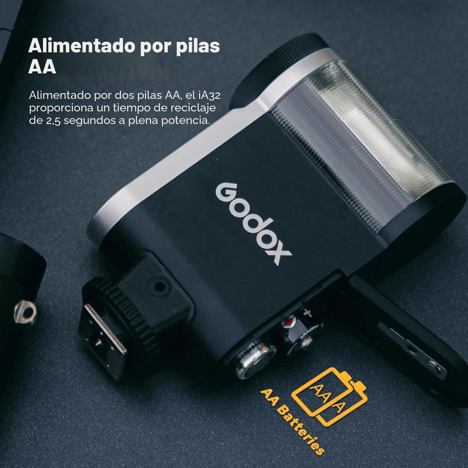 Godox iA32 Flash para Cámara, Manual, Ángulo Ajustable, GN15