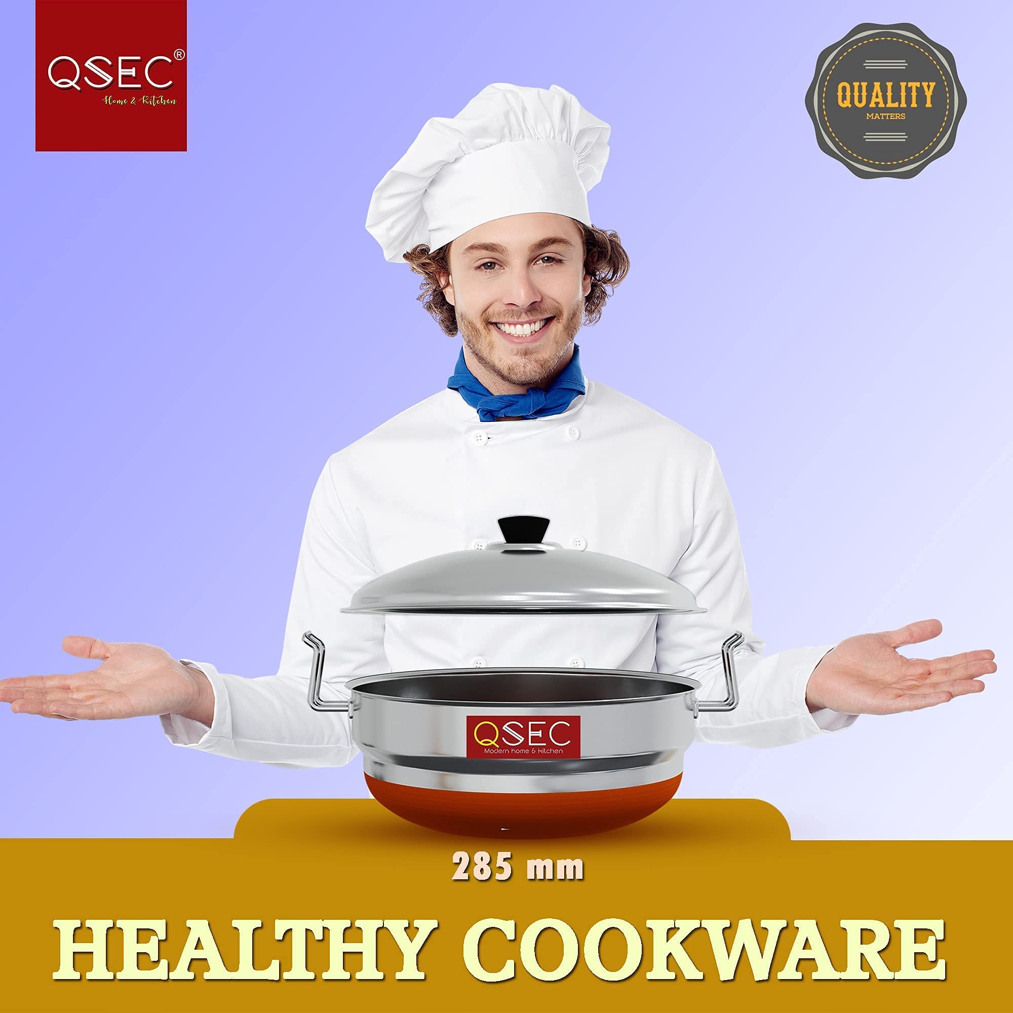 Buy QSEC Stainless Steel Multi Kadai Idli Cooker Steamer with Copper