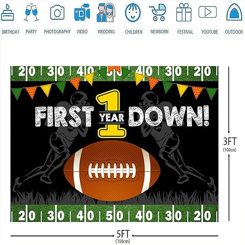 Miniatura 3 de Ticuenicoa Telón de fondo con temática de fútbol americano para el primer cumpleaños, decoración de fiesta de cumpleaños para niño, fondo de
