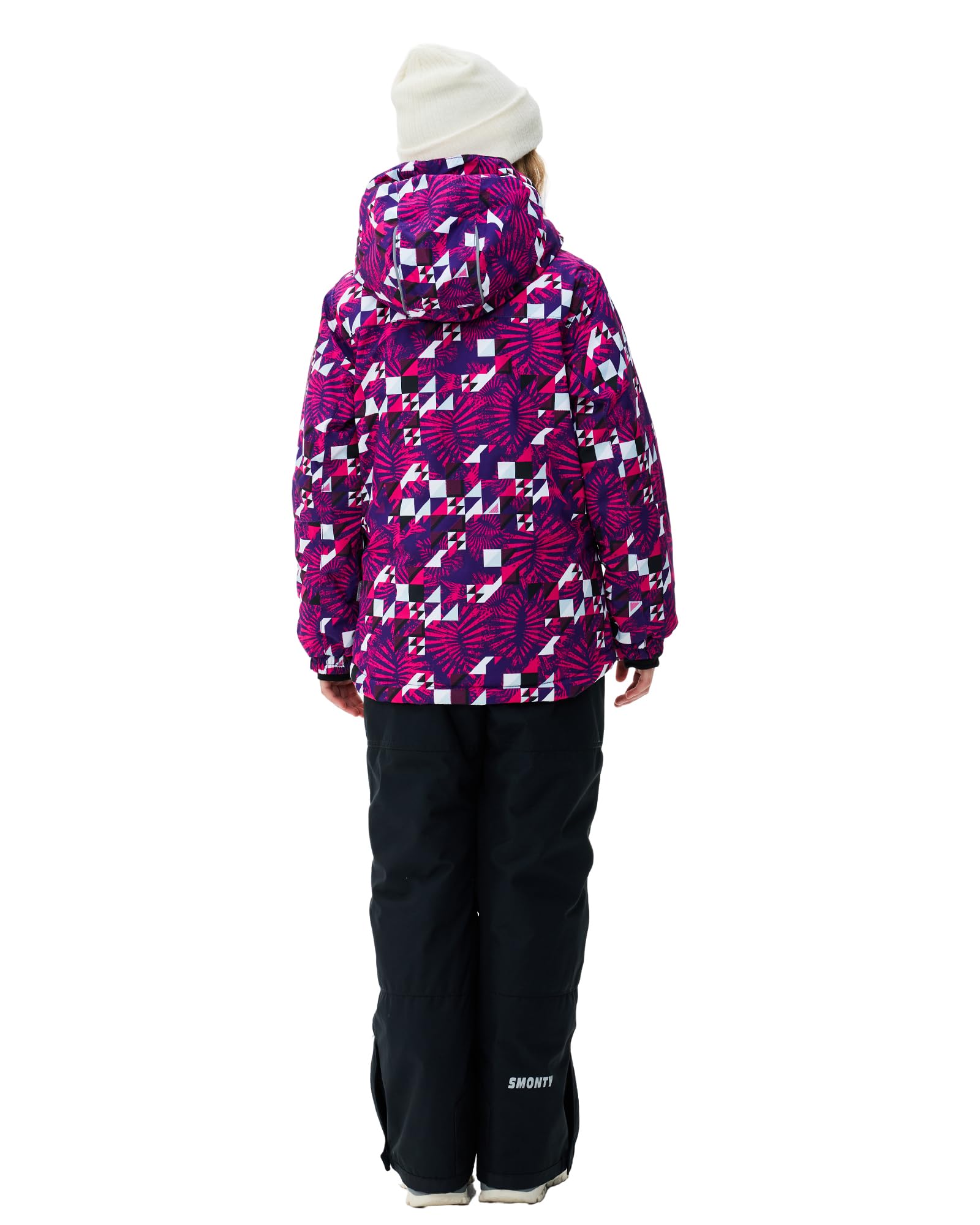 SMONTY Kinder Schneeanzug für Mädchen Winter Skijacke & Hose Set Kapuzenträger Set Winddicht Wasserdicht Warm
