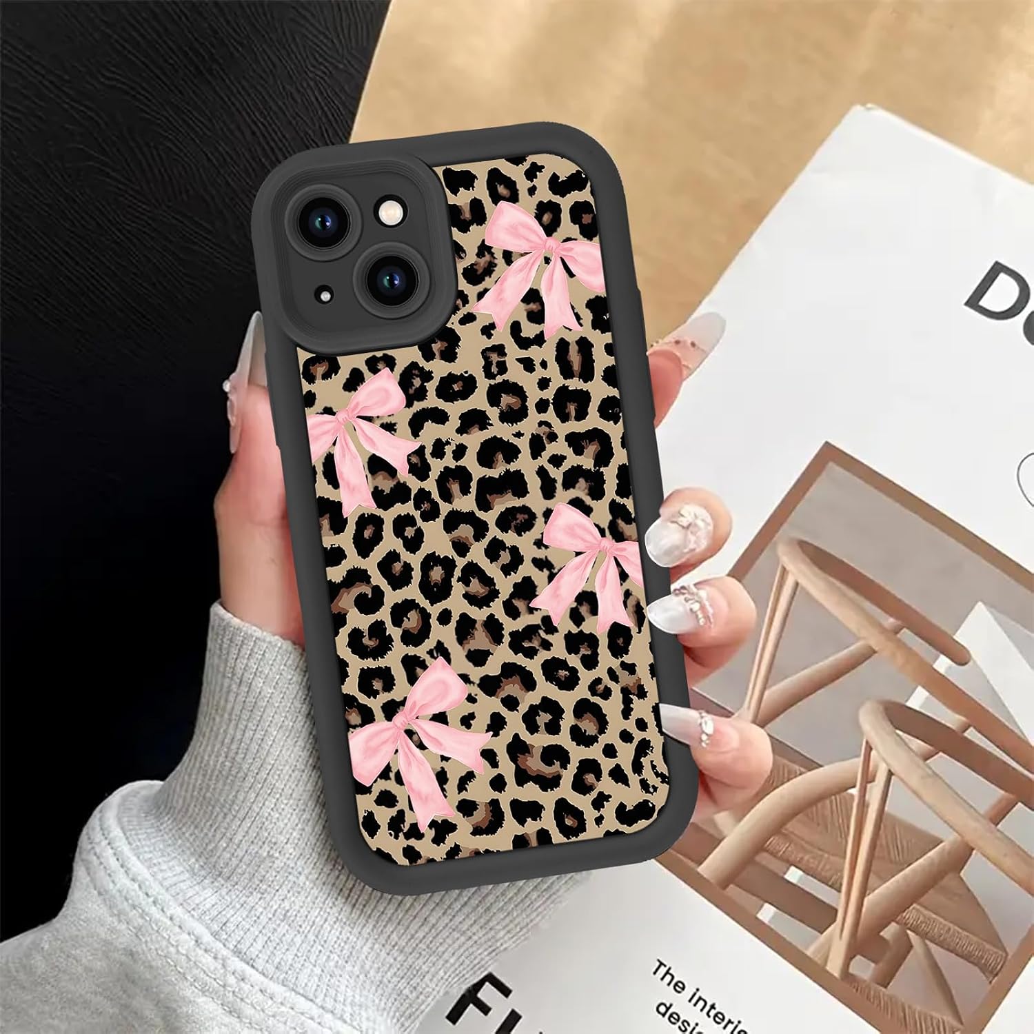2 Pack Black Cheetah Print Phone Cases for iPhone 11 Pro Max Pink Bow Leopard Case,TPU Bumper Shockproof Funda for Women Girls Drop Protection Case for iPhone 11 Pro Max 6.5 Inch image 5