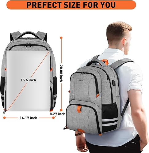 Miniatura 4 de Ytonet Mochila de gimnasio para hombres y mujeres, mochila para hombres con compartimento para zapatos, bolsa deportiva de entrenamiento resistente