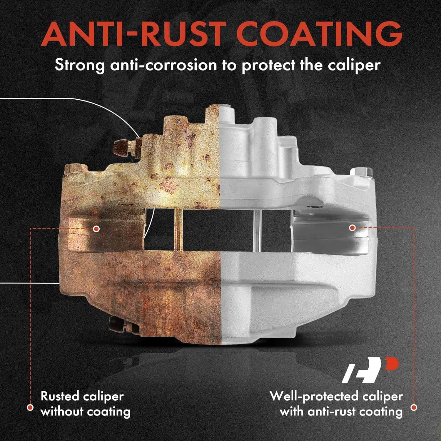 A-Premium Disc Brake Caliper Assembly Compatible with Select Volvo Models - 240 1990-1993, 242 1975-1984, 244/245 1975-1989, 262, 264, 265, 164 - Rear Driver and Passenger Side, 2-PC Set